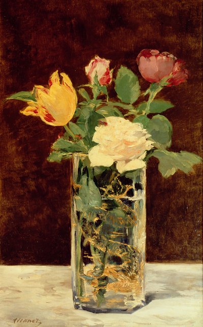 Rosen und Tulpen in einer Vase, 1883 von Édouard Manet